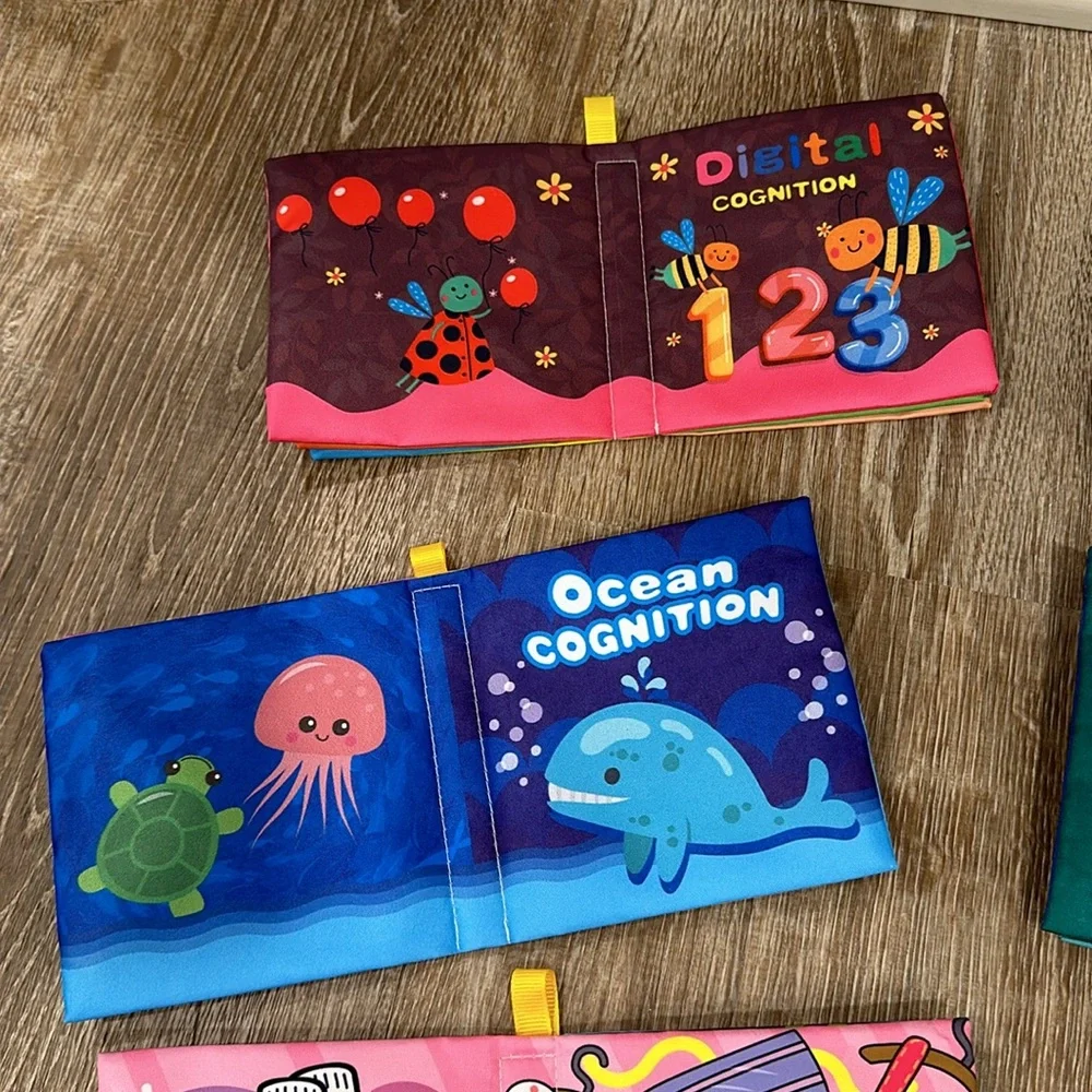 Set of 8 Colorful Educational Soft Books Set for Kids. Waterproof and crinkle.
